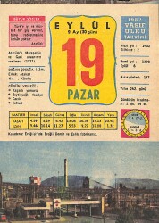 19 Eylül 1982 Takvim Yaprağı - Doğum Günü Hediyesi EFMN13525 - Gökçekoleksiyon