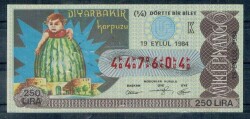 19 Eylül 1984 Piyango Bileti Çeyrek Bilet PYB181 - Gökçekoleksiyon