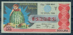 19 Eylül 1984 Piyango Bileti Yarım Bilet PYB179 - Gökçekoleksiyon