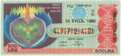 19 Eylül 1985 Yarım Bilet PYB3367 - Gökçekoleksiyon