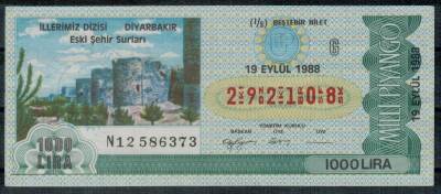 19 Eylül 1988 Beşte Bir Bilet PYB940 - 1