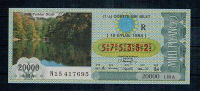 19 Eylül 1993 Çeyrek Bilet PYB1036 - 1