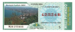 19 Eylül 2005 Çeyrek Bilet PYB4352 - Gökçekoleksiyon