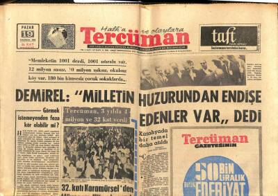 19 Haziran 1966 - Demirel Milletin Huzurundan Endişe Edenler Var. Dedi. Türke Türkü, Müslümanı Müslümana Düşman Etmek İstiyorlar. GZ123691 - 1