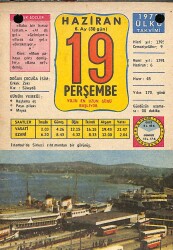 19 Haziran 1975 Takvim Yaprağı - Doğum Günü Hediyesi EFM(N)9253 - Gökçekoleksiyon