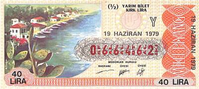 19 Haziran 1979 Piyango Bileti Yarım Bilet PYB6244 - 1