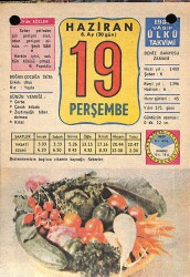 19 Haziran 1980 Takvim Yaprağı - Doğum Günü Hediyesi EFM(N)9136 - Gökçekoleksiyon