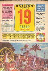 19 Haziran 1983 Takvim Yaprağı - Doğum Günü Hediyesi EFM(N)9014 - Gökçekoleksiyon