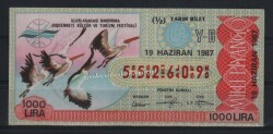 19 Haziran 1987 Yarım Bilet PYB1644 - Gökçekoleksiyon