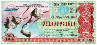 19 Haziran 1987 Yarım Bilet PYB3236 - 1