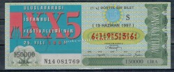 19 Haziran 1997 Çeyrek Bilet PYB2597 - Gökçekoleksiyon