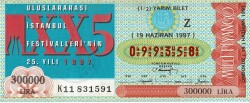 19 Haziran 1997 (Z) Uluslararası İstanbul Festivallerinin 25.Yılı (12) Yarım Bilet PYB5607 - Gökçekoleksiyon