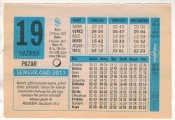 19 Haziran 2011 Takvim Yaprağı EFM(N)1215 - 4