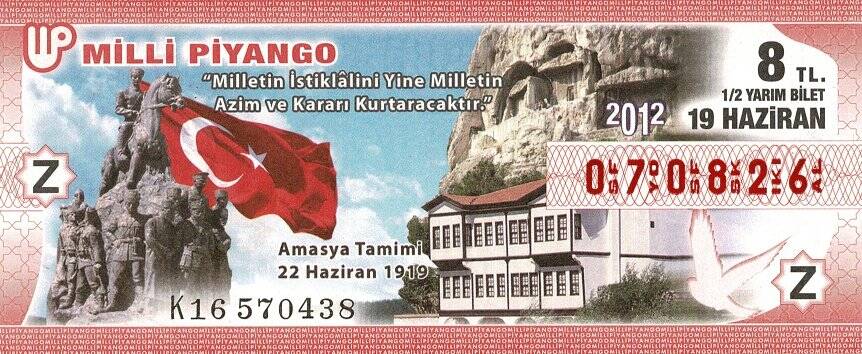 19 Haziran 2012 (Z) Amasya Tamimi (12) Yarım Bilet PYB5794 - 1