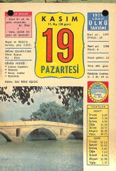 19 Kasım 1979 Takvim Yaprağı - Doğum Günü Hediyesi EFM(N)11675 - Gökçekoleksiyon