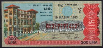 19 Kasım 1983 Yarım Bilet PYB2308 - 1