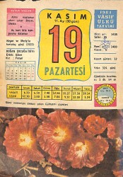 19 Kasım 1984 Takvim Yaprağı - Doğum Günü Hediyesi EFMN14791 - Gökçekoleksiyon