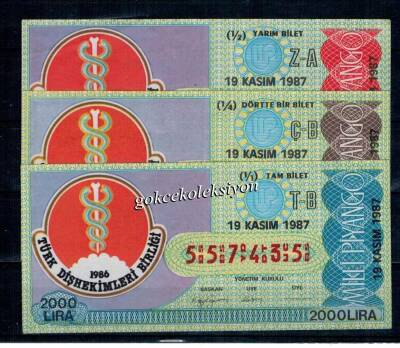 19 Kasım 1987 Takım Bilet PYB397 - 1