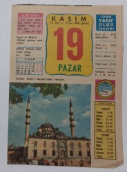 19 Kasım 1989 Takvim Yaprağı - Doğum Günü Hediyesi EFM(N)6757 - Gökçekoleksiyon