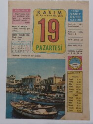 19 Kasım 1990 Takvim Yaprağı - Doğum Günü Hediyesi EFM(N)6773 - Gökçekoleksiyon