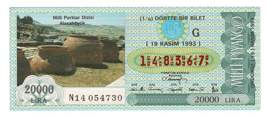 19 Kasım 1993 (14) Dörtte Bir Bilet PYB5134 - 1