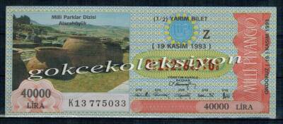 19 Kasım 1993 Yarım Bilet PYB2047 - 1