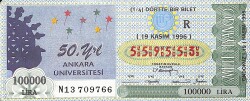 19 Kasım 1996 Piyango Bileti Dörtte Bir Bilet PYB6766 - Gökçekoleksiyon
