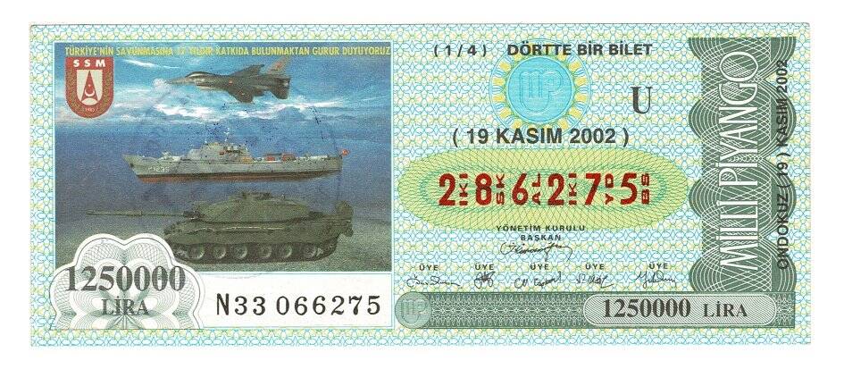 19 Kasım 2002 (14) Dörtte Bir Bilet PYB4844 - 1