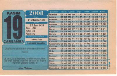 19 Kasım 2008 Takvim Yaprağı EFM(N)3815 - 1