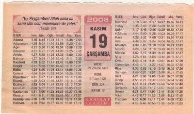 19 Kasım 2008 Takvim Yaprağı EFM(N)3903 - 2