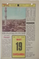 19 Mart 1980 Takvim Yaprağı - Doğum Günü Hediyesi EFM(N)7657 - Gökçekoleksiyon