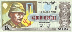 19 Mart 1981 Piyango Bileti Çeyrek Bilet PYB6346 - Gökçekoleksiyon
