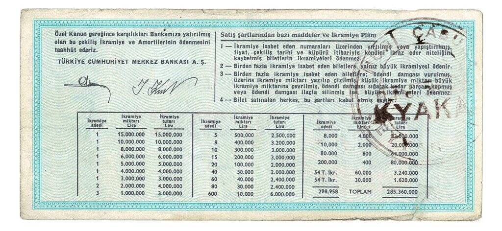 19 Mart 1982 Tam Bilet PYB4256 - 2