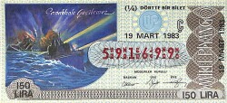 19 Mart 1983 Piyango Bileti Çeyrek Bilet PYB6463 - Gökçekoleksiyon