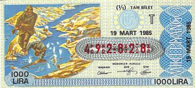 19 Mart 1985 Piyango Bileti Tam Bilet PYB6098 - 1