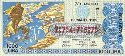 19 Mart 1985 Piyango Bileti Tam Bilet PYB6131 - 1