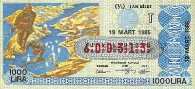 19 Mart 1985 Piyango Bileti Tam Bilet PYB6139 - 1