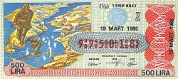 19 Mart 1985 Piyango Bileti Yarım Bilet PYB6027 - Gökçekoleksiyon