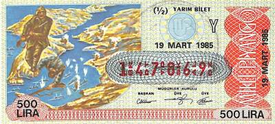 19 Mart 1985 Piyango Bileti Yarım Bilet PYB6140 - 1