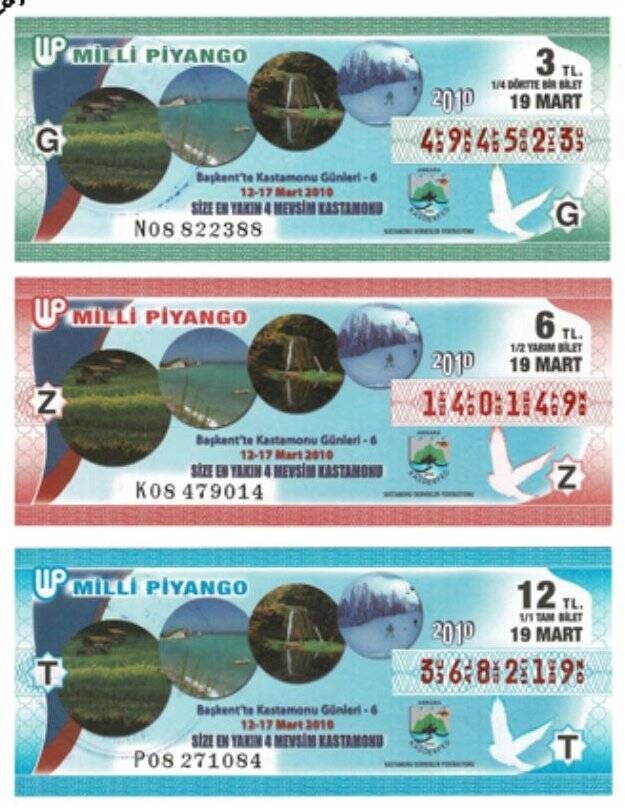 19 Mart 2010 Çeyrek , Yarım ve Tam Bilet G-Z-T PYB3998 - 1