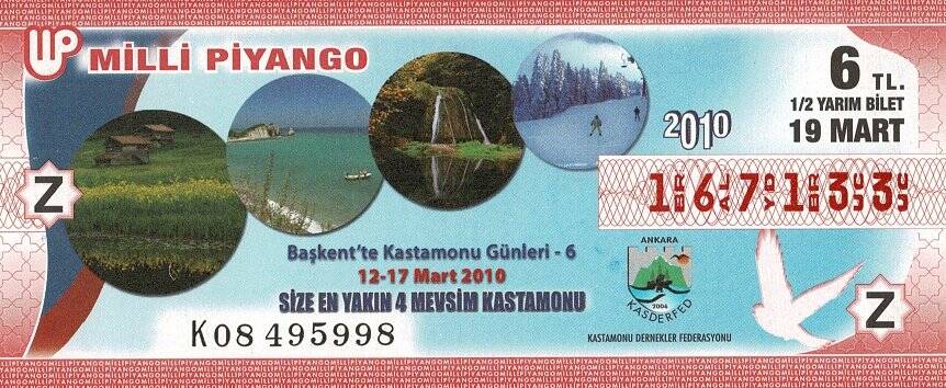 19 Mart 2010 (Z) Başkentte Kastamonu Günleri (12) Yarım Bilet PYB5837 - 1