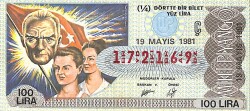 19 Mayıs 1981 Piyango Bileti Çeyrek Bilet PYB6417 - Gökçekoleksiyon