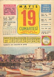 19 Mayıs 1984 Takvim Yaprağı - Doğum Günü Hediyesi EFMN15162 - Gökçekoleksiyon