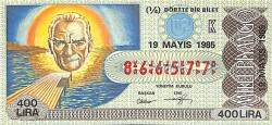 19 Mayıs 1985 Piyango Bileti Çeyrek Bilet PYB6134 - Gökçekoleksiyon
