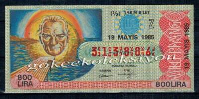 19 Mayıs 1985 Piyango Bileti Yarım Bilet PYB1994 - 1