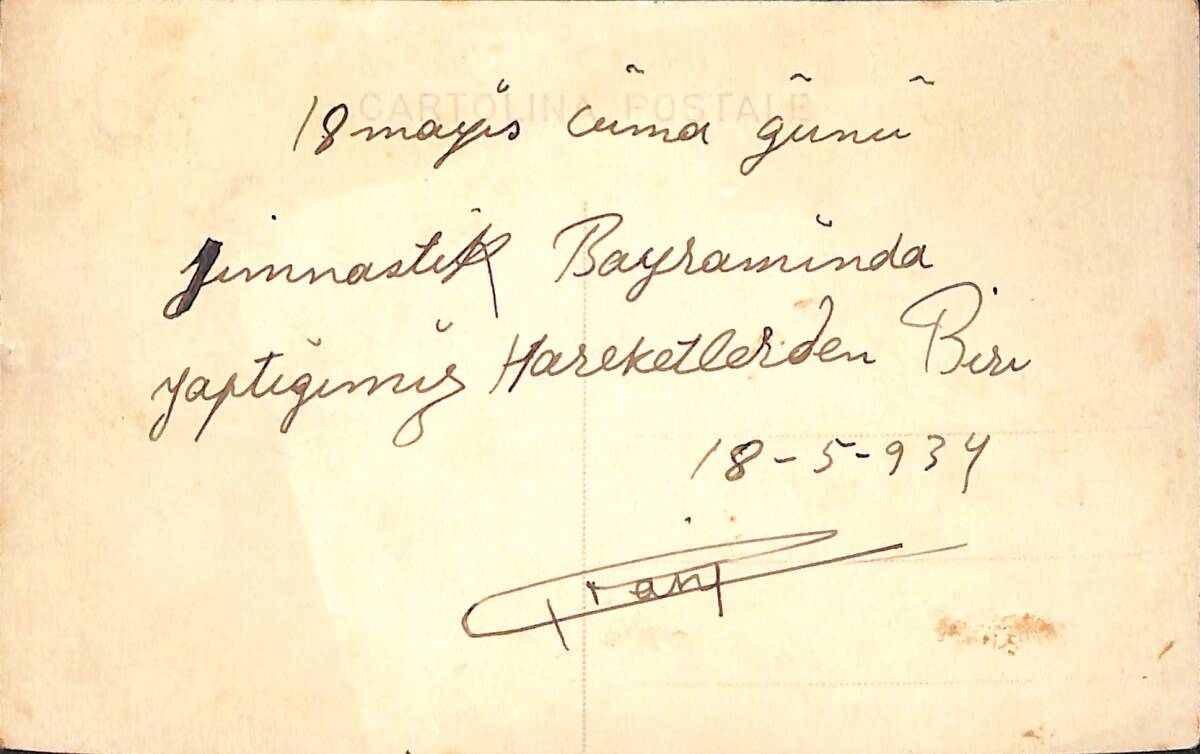 19 Mayıs Jimnastik Bayramı Gösterilerine Ait Orijinal Fotokart , 1934 FT14 - 2