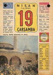 19 Nisan 1972 Takvim Yaprağı - Doğum Günü Hediyesi EFM(N)12265 - Gökçekoleksiyon