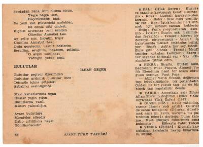19 Ocak 1960 Ajans Türk Takvim Yaprağı(Şiirli Saatli) EFM(N)1097 - 6