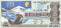 19 Ocak 1981 Piyango Bileti Çeyrek Bilet PYB6341 - Gökçekoleksiyon