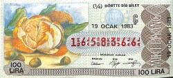 19 Ocak 1983 Piyango Bileti Çeyrek Bilet PYB6495 - Gökçekoleksiyon